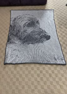 mia knitted dog blanket